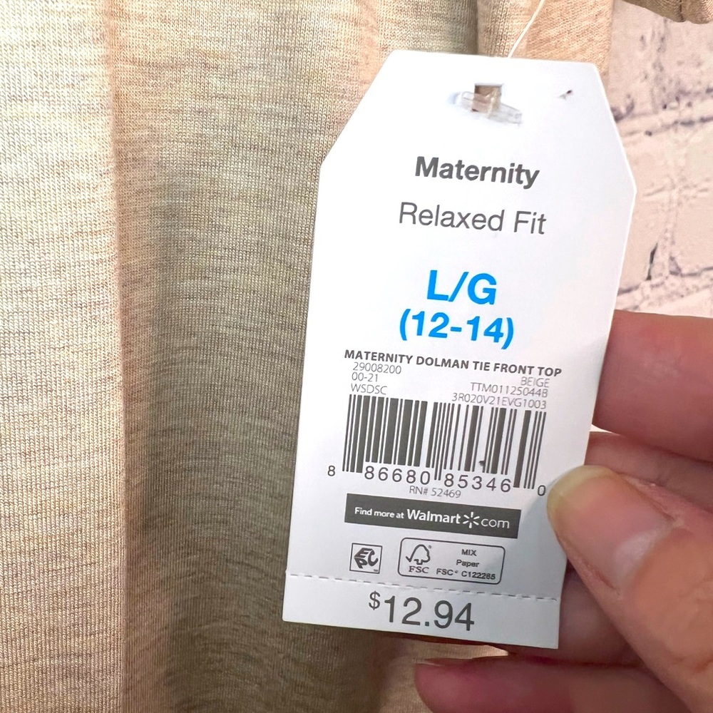 NWT SALE-FINAL MARKDOWN Time and Tru maternity shirt size XL - Picture 3 of 5